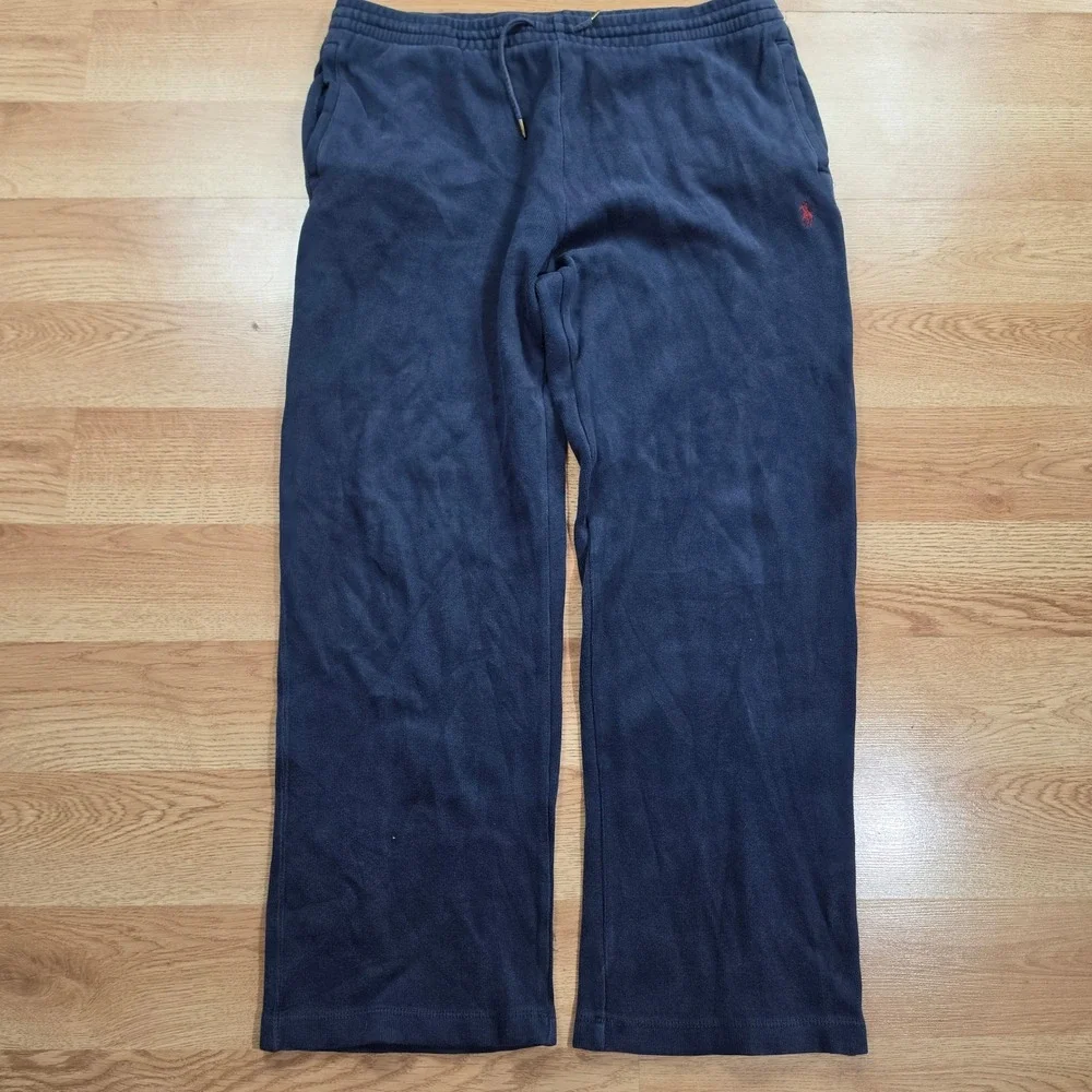 Polo Ralph Lauren Sweatpants Mens S Drawstring Straight Leg Navy Blue Lounge